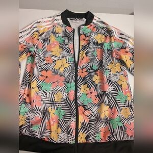 Adidas FM6715 Tropical Print Superstar SST Track Jacket Youth Girls Medium